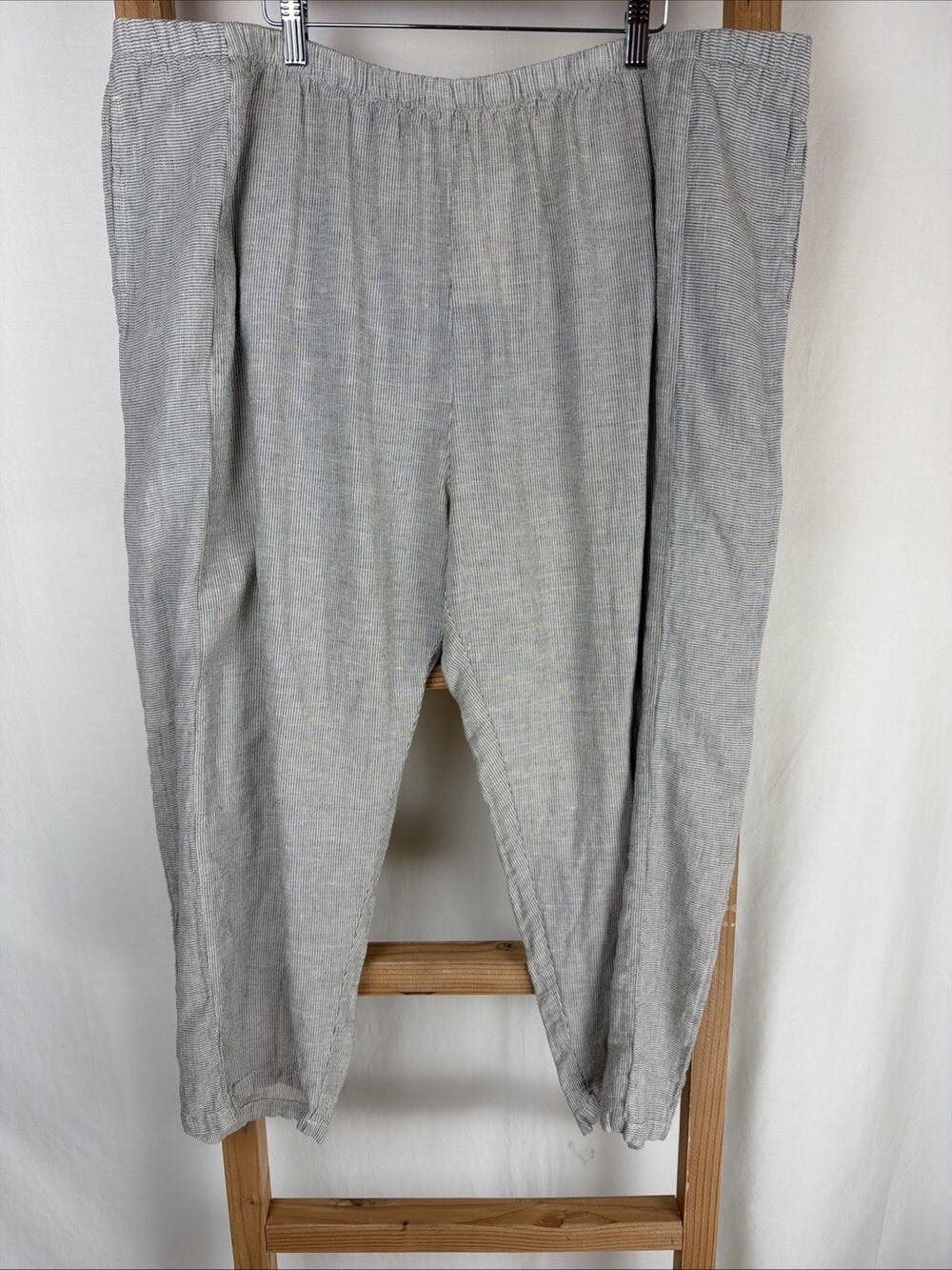 NWT Kleen Desert Khakit Stripe Taper Pant Linen Blend #0817 3X